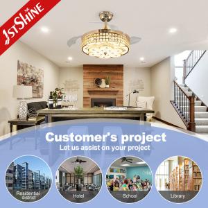 Three Blades 107cm Folding Chandelier Ceiling Fan Retractable Blades