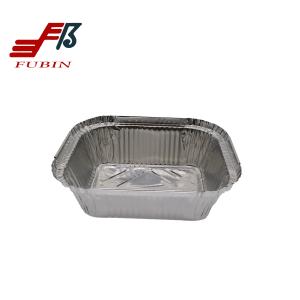 Disposable Silver Rectangular fast food container takeout trays in microwave for