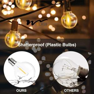 7.6m-45m Outdoor Plastic Bulb String Lights Soft Warm White AC 220V