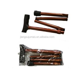 Adjustable height folding walking cane stick Crutches Anti-Slip for Elderly OEM