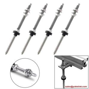 Stainless Steel Double Threaded Self Drilling Hanger Bolts For Solar Systems