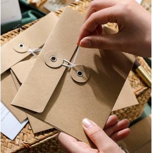 Premium Kraft Paper String Tie Document Envelope Thick Vintage Folder For