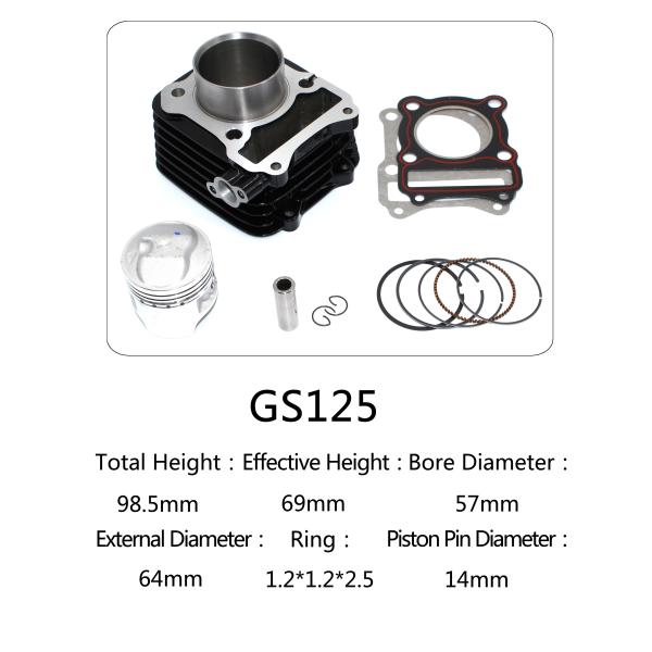 Quality GS125--motorcyclecylinder kit with piston，piston ring，pin，clip and gasket wholesale