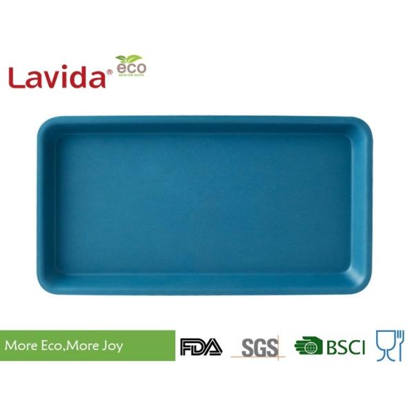 Quality Customized Printing Logo Bamboo Fiber Tray , Food Grade Solid Color Melamine Dinner Trays wholesale