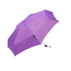 Purple Folding Compact Windproof Umbrella 3 Section 190T Ployester Fabric