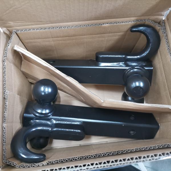 2" Tubular Shank Tri Ball Hitch With Black Balls And Recovery Hook