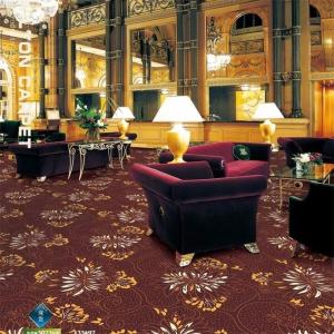 China 100 Polypropylene Hotel Carpet Flooring Brown Chrysanthemum Pattern on sale