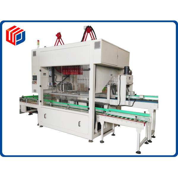 Quality Double Chain Wheel Automatic Case Packer Machine L 3800 - 4800 * W1600 * H2200mm Size wholesale