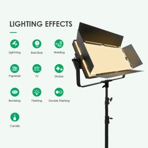 2700k 7500k LED Video Studio Lights 200 W Remote Control LED Display Film