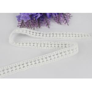 1.5cm Width Chemical Eyelet Cotton Lace Trim With Concise Quadrate / Dot Design