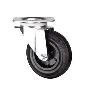 360 Degrees 160mm Rubber Caster For Litterbin Trash Can