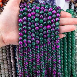 8mm Epidote Gems Beads Dark Ruby Zoisite Gemstone Beads Healing Crystal Stone