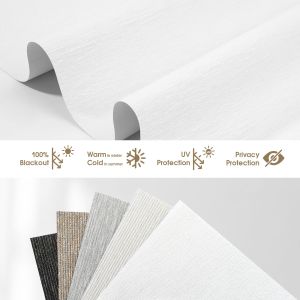 340GSM Blackout Roller Shade Fabric for French Window with Upper Open Mechanism