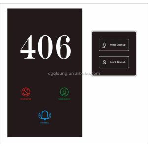 New Model LED Doorplate with LCD Screen 12V ~ 5V and 86 Bottom Box for Hotel