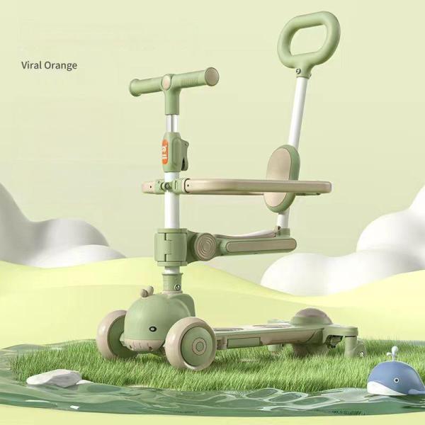 Carton Size 63X57X49cm Foldable Push Handle Seats Ride on Car Scooter for Bady Walker