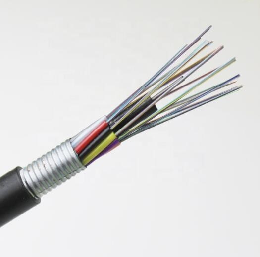 Outdoor Duct Singlemode G652d Armored Fiber Optic Cable GYTA 12 24 36 48 72 Core