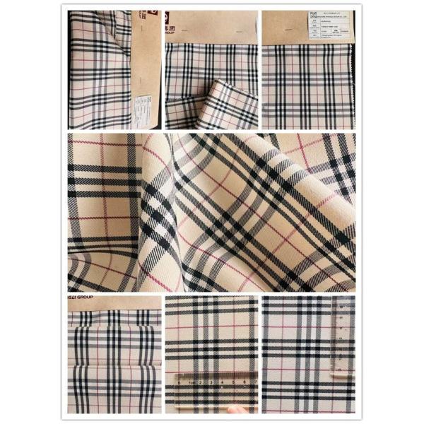 Polyester/Rayon/Spandex Twill Yarn Dyed Check Fabric for Women