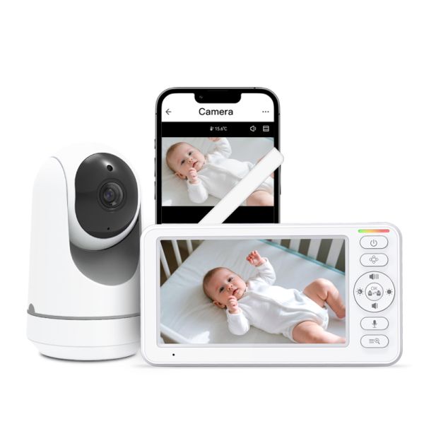 Wi-Fi Baby Monitor With App Featuring 2x Zoom Up To 8 Hours Battery Life and 1