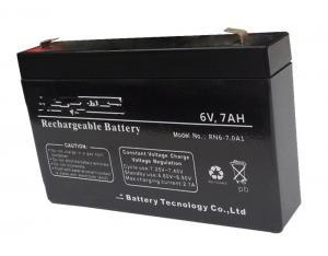China Solar System 6v 7ah Rechargeable Battery , Long Life Lead Acid Battery on sale