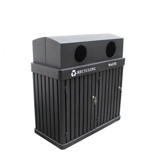 Quality Surface Mounted 120L Garbage Bin , Metal Trash Can With Two Galvanized Plate Liners wholesale