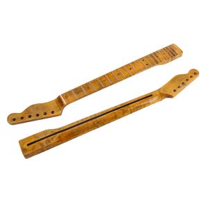 Fender Telecaster Maple Neck Replacement High Gloss Yellow Tiger Flame Maple C