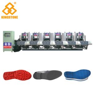 Leather Shoe Sole Making Machine , Rubber Shoe Insoles Vertical Injection