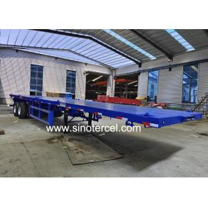 China Hydraulic Ramp Flat Bed Semi Trailer 3 Axles Flatbed Tractor Trailer on sale