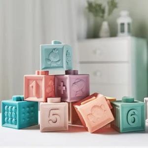 Kids Stacking Toy Puzzle Educational Baby Hard Silicone Building Blocks
