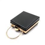 Easy Open Simple Metal Clasp Box Clutch Frame With Handle