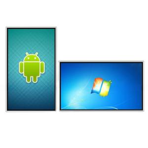 Cheap 55&quot; inch touch screen All-in-one mini PC kiosk android Win10 touchscreen monitor interactive terminal for advertising signage for sale