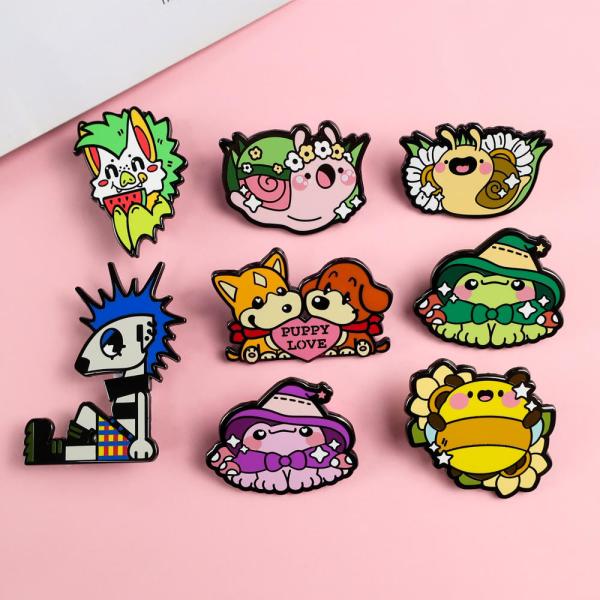Quality Cute Hard Enamel Lapel Pin Magnetic Custom Metal Badges 3D wholesale