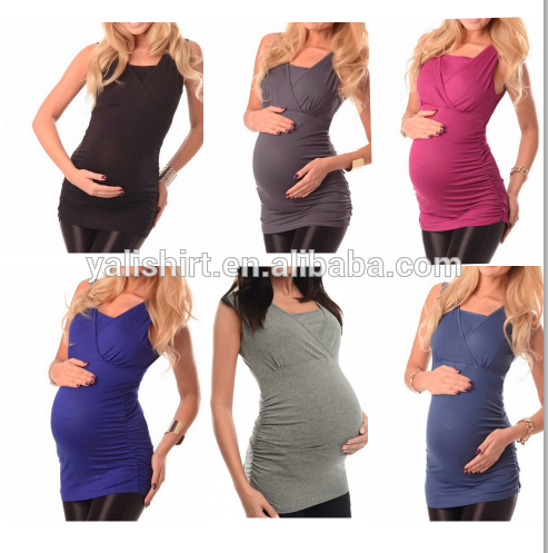Custom high quality breastfeeding wrap tops maternity nursing sleeveless t shirt