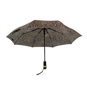 LED Light Handle Pongee Automatic Foldable Umbrella 21"x8k