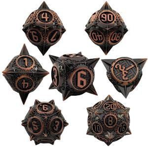 Retro Copper Meteor Hammer Metal Dice Dragon And Dungeon DND RPG D20