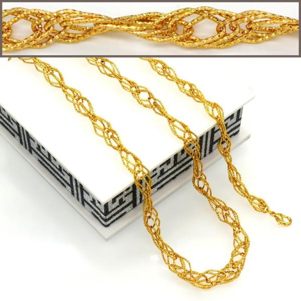 Quality New Trendy Big Size Chunky Link Chain Women/ Men Necklaces & bangle jewelry set 18K Real G wholesale