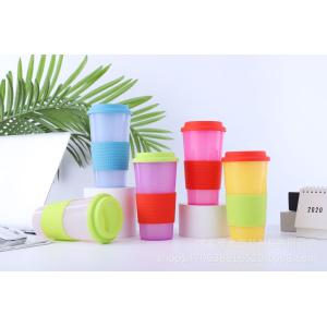 Double-layer Plastic 16oz Coffee Large Capacity Unisex Mug Macaron Color Drink
