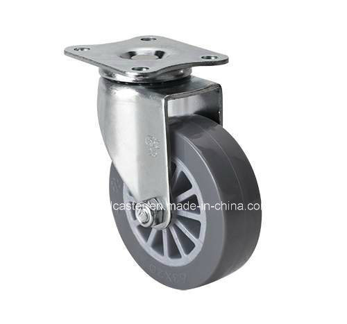 Quality Edl Mini 2.5" 35kg Plate Swivel PU Caster 26125-73 Zinc Plated Caster for Application wholesale