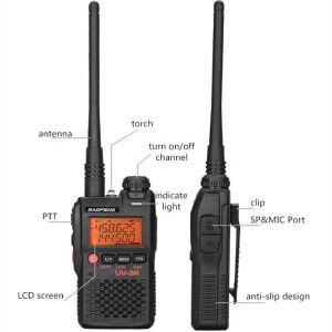 Baofeng UV-3R Dual Band Walkie Talkie with 1-5KM Talk Range 16 Storage Channels