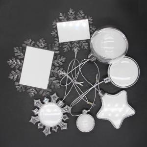 Customized Photo Christmas Ornaments Transparent Plastic Snowflake Christmas
