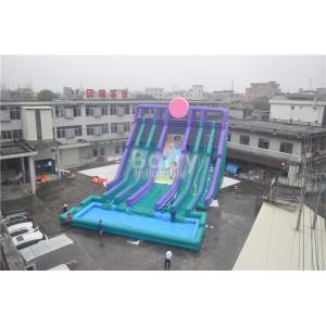 Cool 5 Lanes Giant Inflatable Water Slide With Big Pool / Adult Inflatable Games