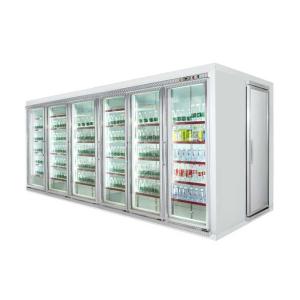 Commercial Glass Door Walk In Freezer For Supermarket With Customized Size