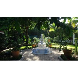 China Outdoor park stone white fountain,white marble garden carving water fountain ,China stone carving Sculpture supplier on sale