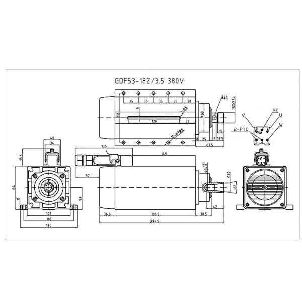 After Service Online support 3.5kw ER20 Air Cooling Spindle Motor for Engraving Machine