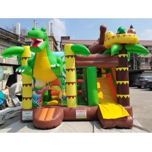 Custom Inflatable Bouncy Castle With Slide Dinosaurs Theme Bounce House For Kids