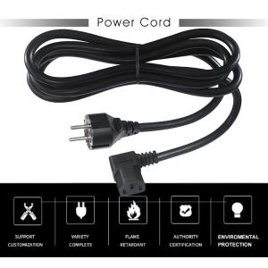 CEE7-7 to Right Angle C13 Power Cord 1.8m PVC HO5VV-F3G