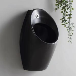 Matte Black Back Spud Floor Standing Urinal Auto Sensor Flushing