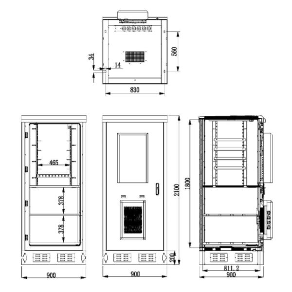 IP55 Galvanized Steel Green Outdoor Power Cabinet / Outdoor Telecom Enclosure With Cooling System