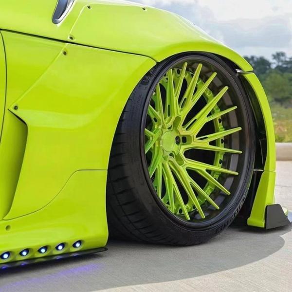 factory Customized 2 piece super deep concave brushed bronze polished lip forged wheel