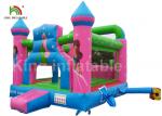 Durable PVC Pink Princess Inflatable Commercial Bounce Houses For Kids Outdoor