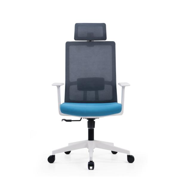 Height Adjustable White Mesh Ergonomic Manager Computer Executive Chair from
